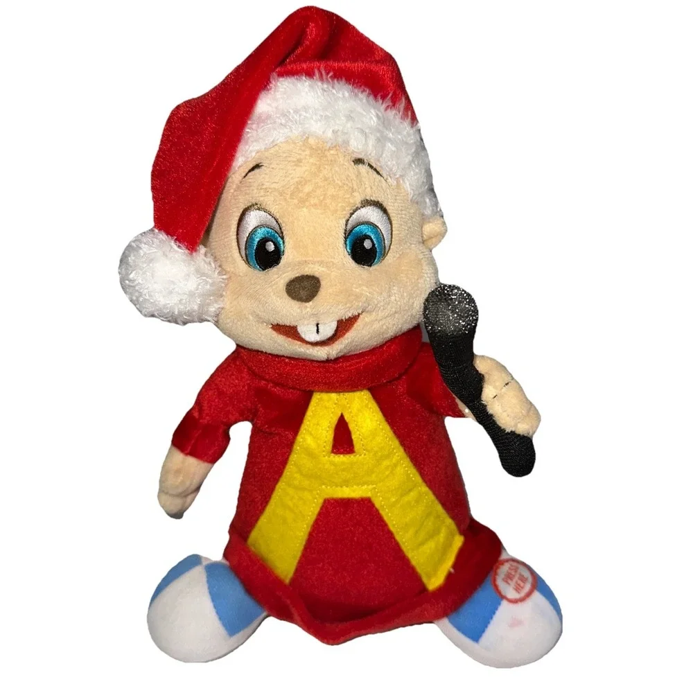 Alvin & the Chipmunks Plush w/Microphone Sings Christmas Music Animatronic 2009
